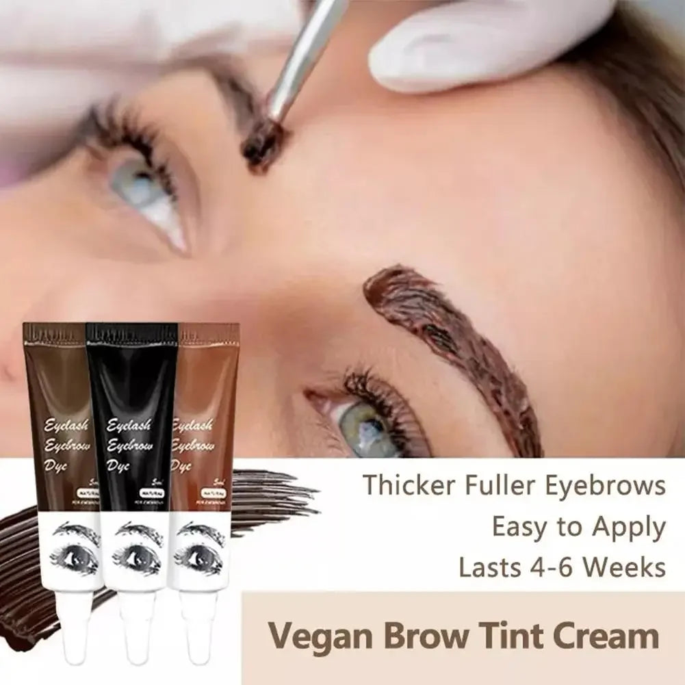 15-Minute Fast Henna Eyelash Eyebrow Dye Tint Professional Easy Dye Gel Eyelash Brown Black Color Tint Cream Kit Eyebrows Suit