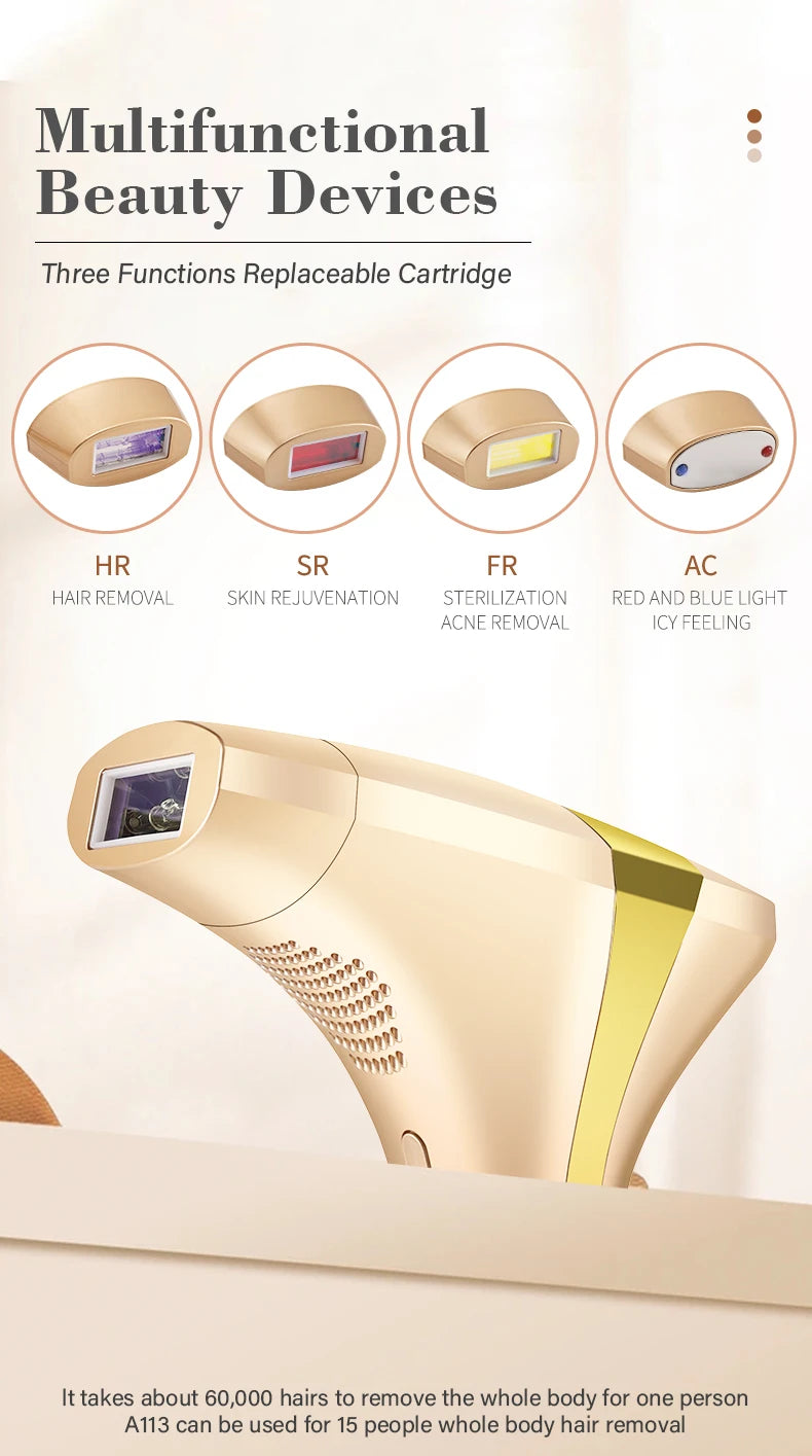 KODO 2024 High-end customization ice Laser Hair removal Laser Epilator Permanent IPL Painless Photoepilator 4 in 1 face and body