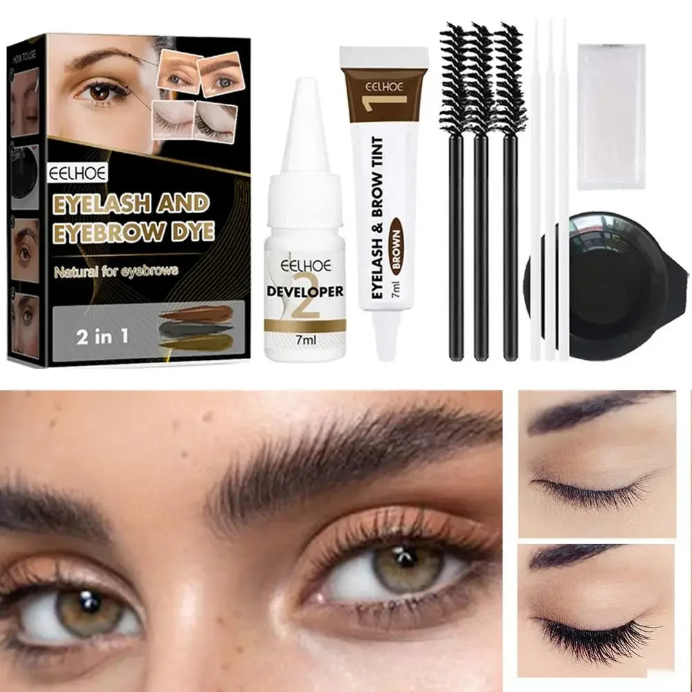 Professional 3 Colors Eyelashes Eyebrow Eyelash Dye Paste Tint Kit Professional Permanent Mascara Color Brow & Lashes Dye Set