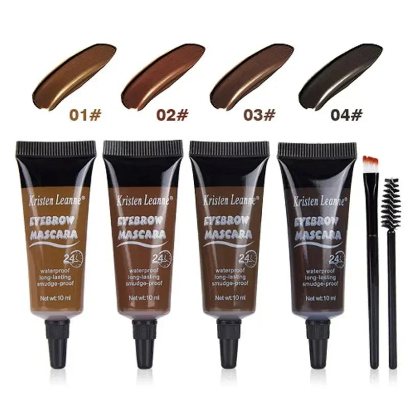 Natural 4 Colors Liquid Dyeing Eyebrow Cream Set Waterproof Durable Brown Tint Eyebrow Henna Mascara Eyebrows Paint Makeup