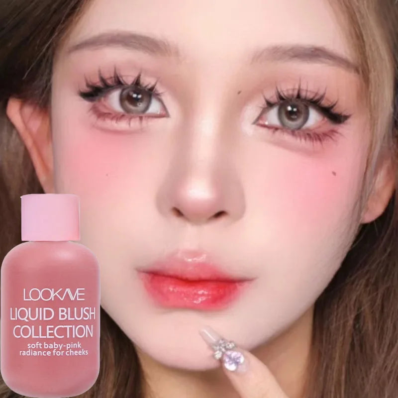 Waterproof Liquid Blush Long Lasting Moisturizing Natural Brightening Cheek Rouge Cream Velvet Face Blush Tint Pigment Cosmetic