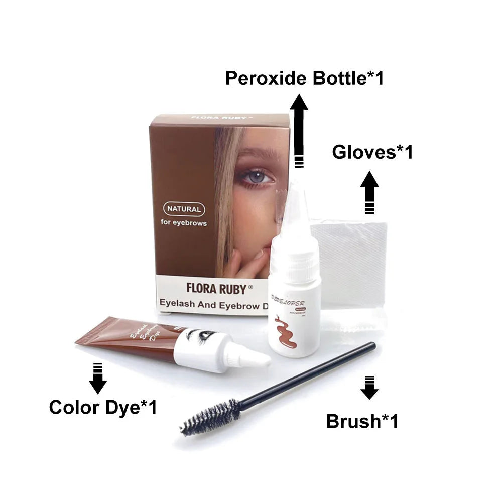 Professional Henna Eyelash Eyebrow Dye Tint 15-minute Fast Tint Easy Dye Gel Eyelash Brown Black Color Tint Kit Eyebrow Make Up