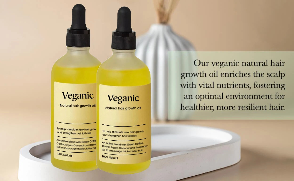 Олія для росту волосся Vegan Hair Growt Oil Натуральна веганська олія для росту волосся для сухого та пошкодженого волосся Vegan Hair Growt Oil для сухого та