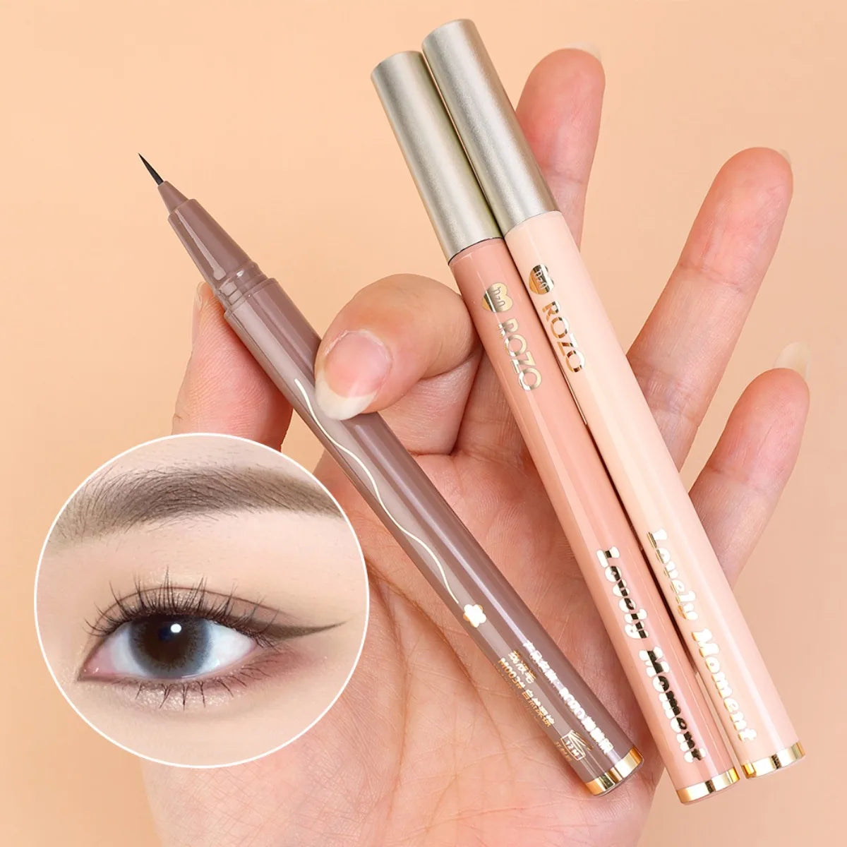 Ultra-fine Liquid Eyeliner Diamond Glitter Eyeshadow Makeup Black Brown Lasting Waterproof Fast Dry Eye Liner Pencil Cosmetic