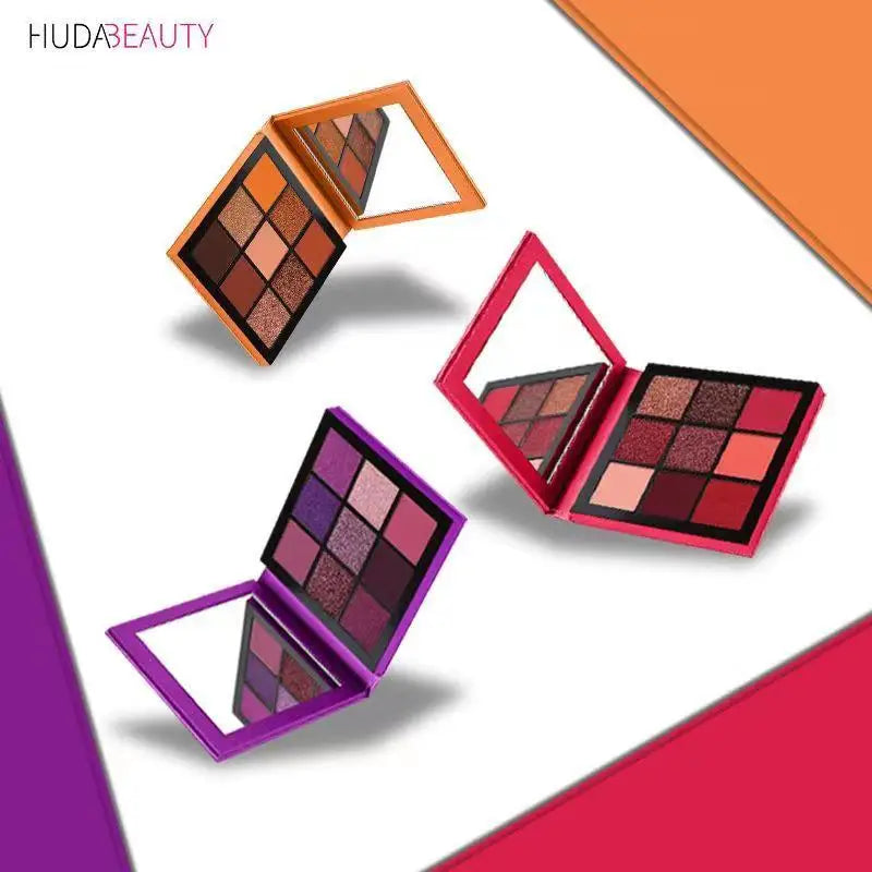 4PCS HUDA Base Makeup Set Foundation Lipsticks Eye Shadow Mascara Eye Lashes Brush Beauty Makeup Long-wearing Waterproof