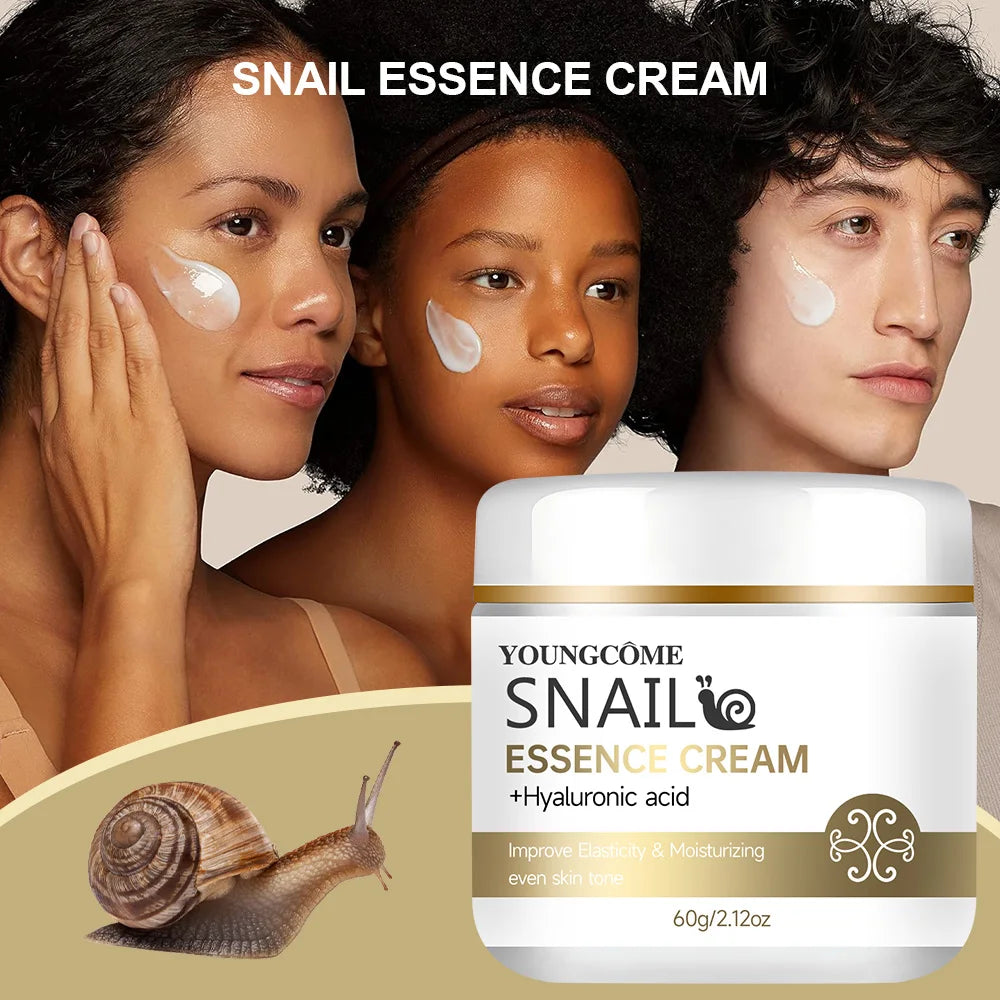 Snail essence cream with hyaluronic acid,highly moisturize all skin, Improves elasticity,Improves the texture ofskin