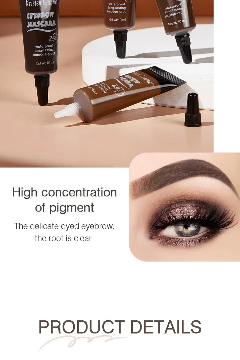 Natural 4 Colors Liquid Dyeing Eyebrow Cream Set Waterproof Durable Brown Tint Eyebrow Henna Mascara Eyebrows Paint Makeup