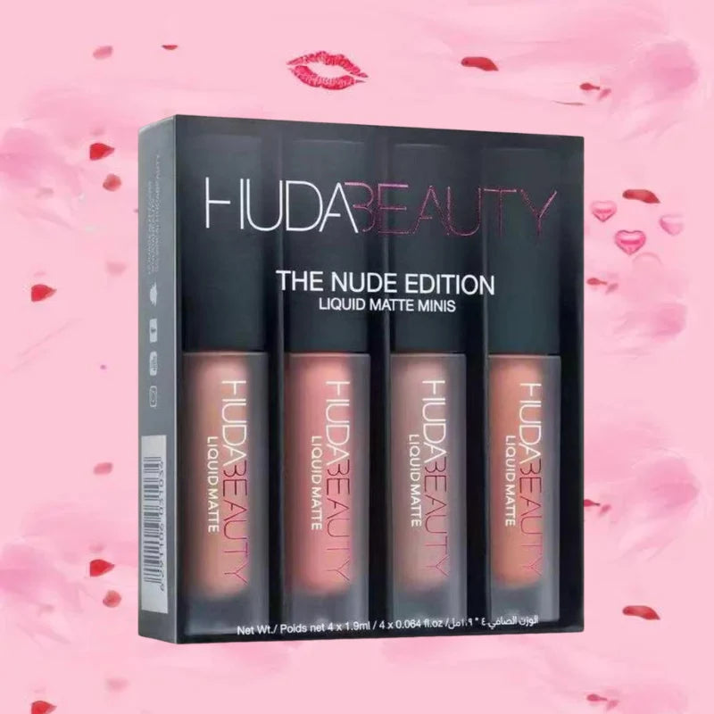 Lipstick Set Matte Lip Gloss Waterproof Lip Glaze Tint Non-stick Non-Fading Lips Huda Lip Makeup Cosmetic Lip Care