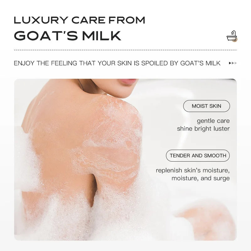 Goat Milk Body Wash Original For Smooth Sensitive Skin, Non-Irritation Mostiurizing PH Balancing Body Cleanser With Herb Complex