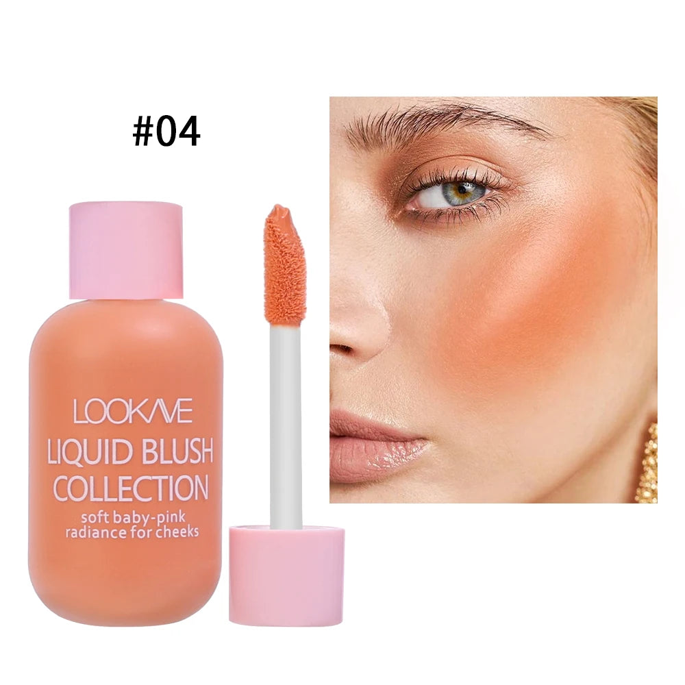 Waterproof Liquid Blush Long Lasting Moisturizing Natural Brightening Cheek Rouge Cream Velvet Face Blush Tint Pigment Cosmetic