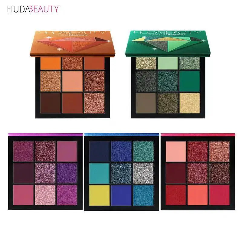 4PCS HUDA Base Makeup Set Foundation Lipsticks Eye Shadow Mascara Eye Lashes Brush Beauty Makeup Long-wearing Waterproof