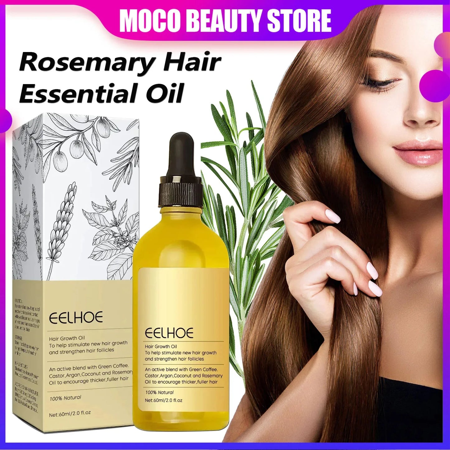 Hair Growth Products Prevent Hair Loss Essential Oil Fast Growing Anti-Drying Scalp Treatment Repair Beauty Health for Men Women