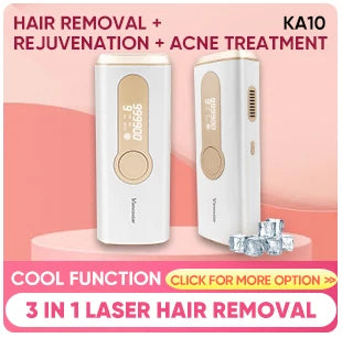 Vancostar 3in1 Cool Laser Hair Removal for Women Men Rejuvenation Acne Remove Extra 2 Caps Bikini Trimmer At-Home IPL Epilator