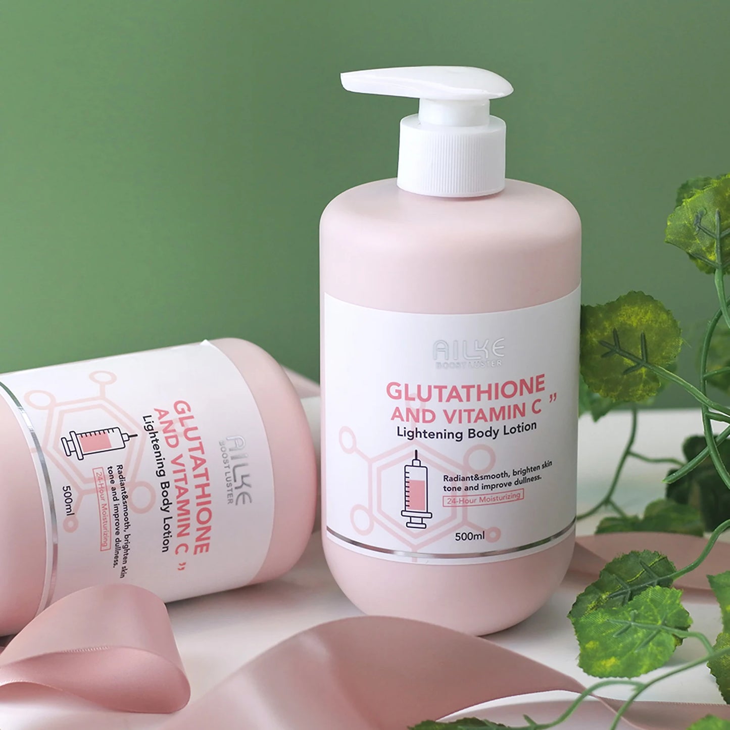 AILKE Vitamin C & Glutathione Brightening Body Lotion, Even Skin Tone, Lightening, Neck, Elbows, Armpits, Legs, Glowing Cream