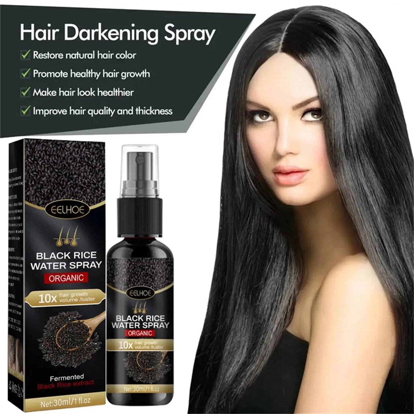 Gray White Hair Treatment Serum Cover White Hair To Black Natural Color Repair Spray Anti Loss Hair Restore Healthy Hair Care