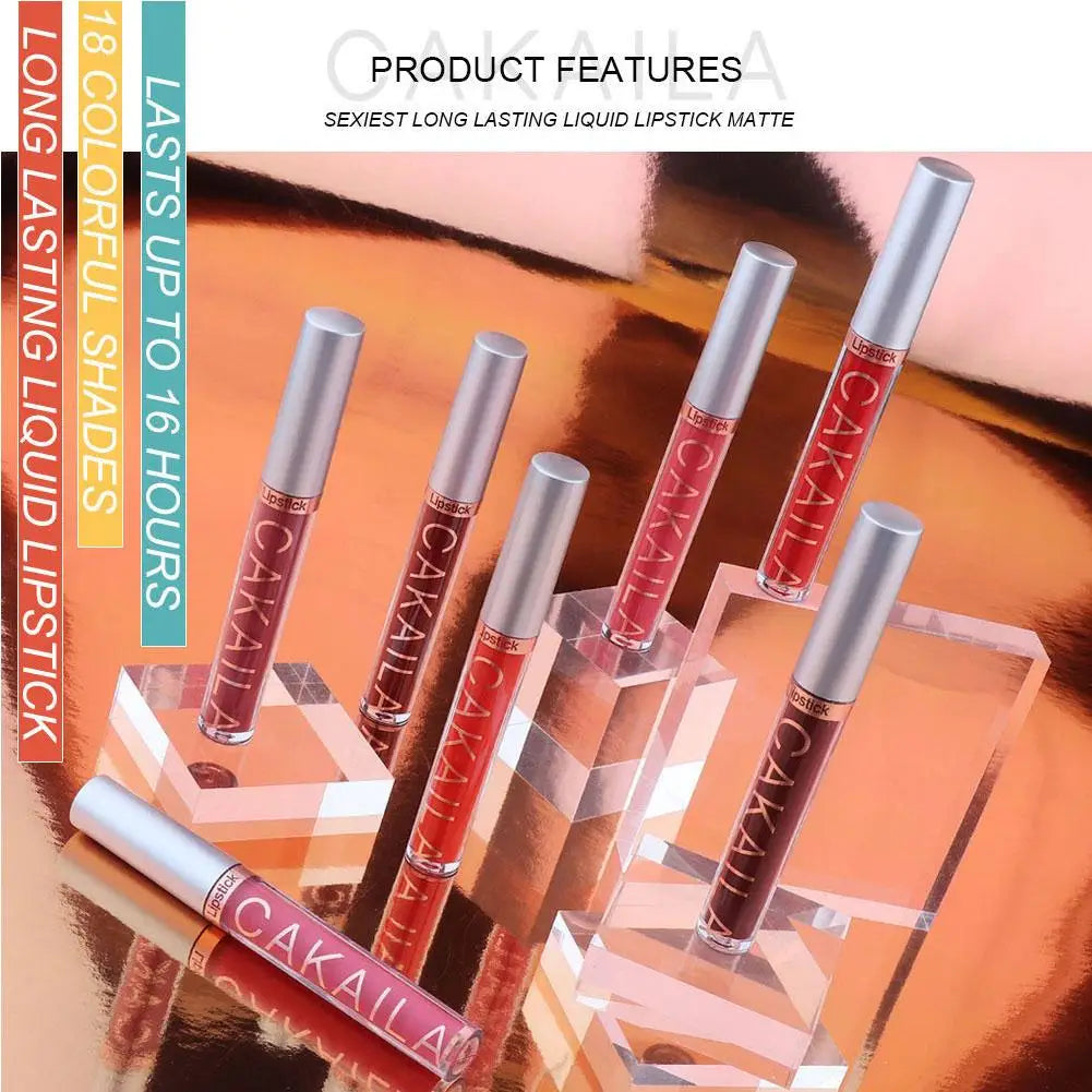 6Pcs Makeup Lipstick Set Liquid Velvet Matte Gloss Lip Sexy Red Lipstick Nude Women Long Lasting Waterproof Moisturizer Lips